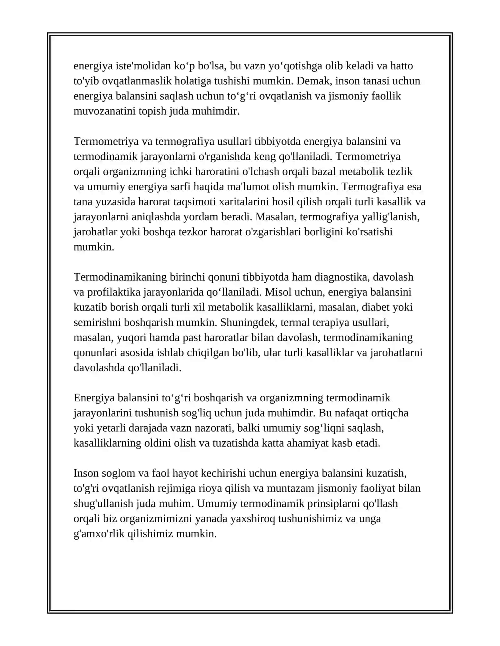 TERMODINAMIKANING QONUNLARI VA ULARNING TIBBIYOTDAGI AHAMIYATI.TERMOMETRIYA TERMIGRAFIYA 4