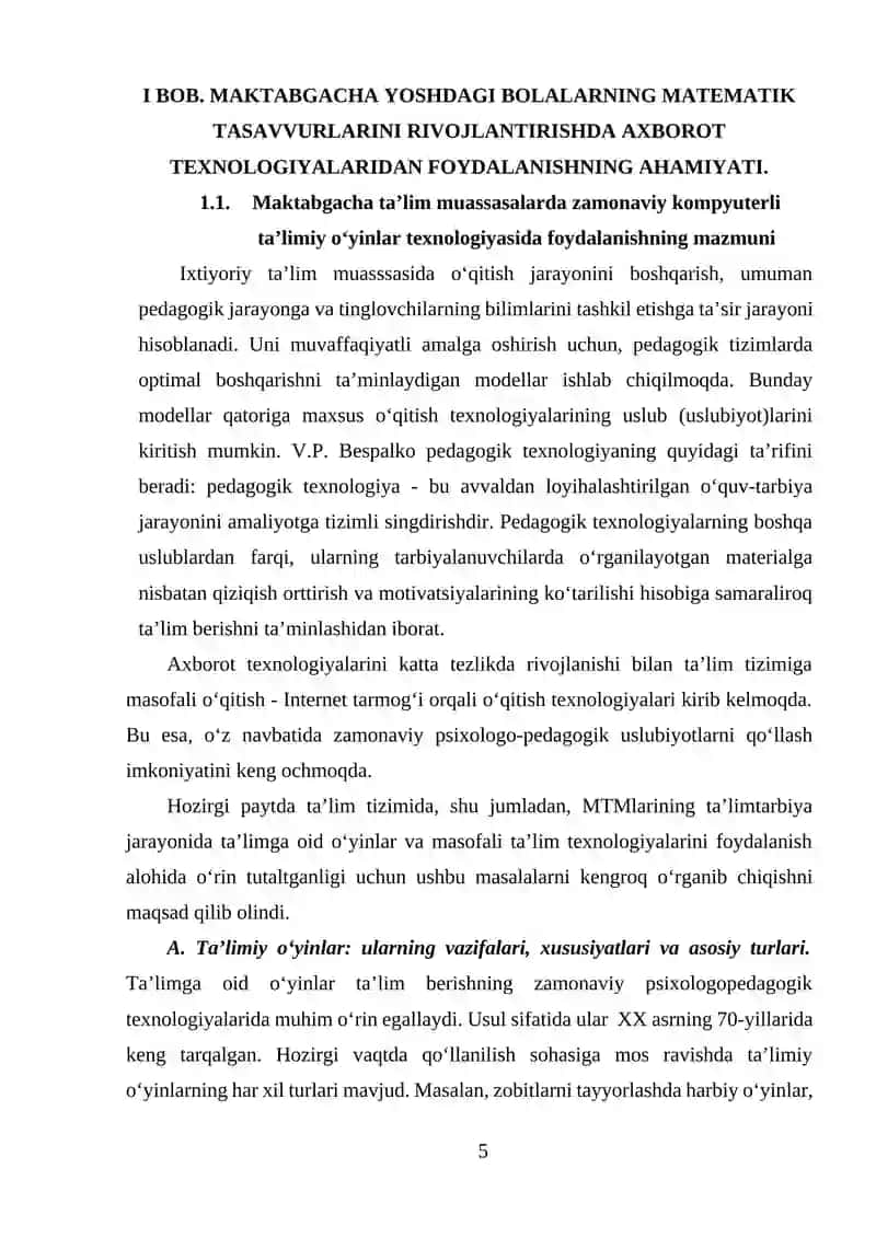 Maktabgacha Yoshdagi Bolalarning Matematik Tasavvurlarini Rivojlantirish 4