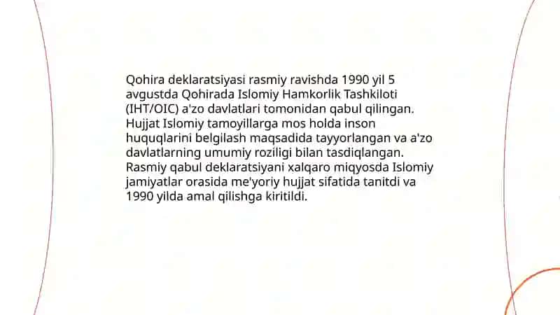 Qohira deklaratsiyasi tarixi va mazmuni 4