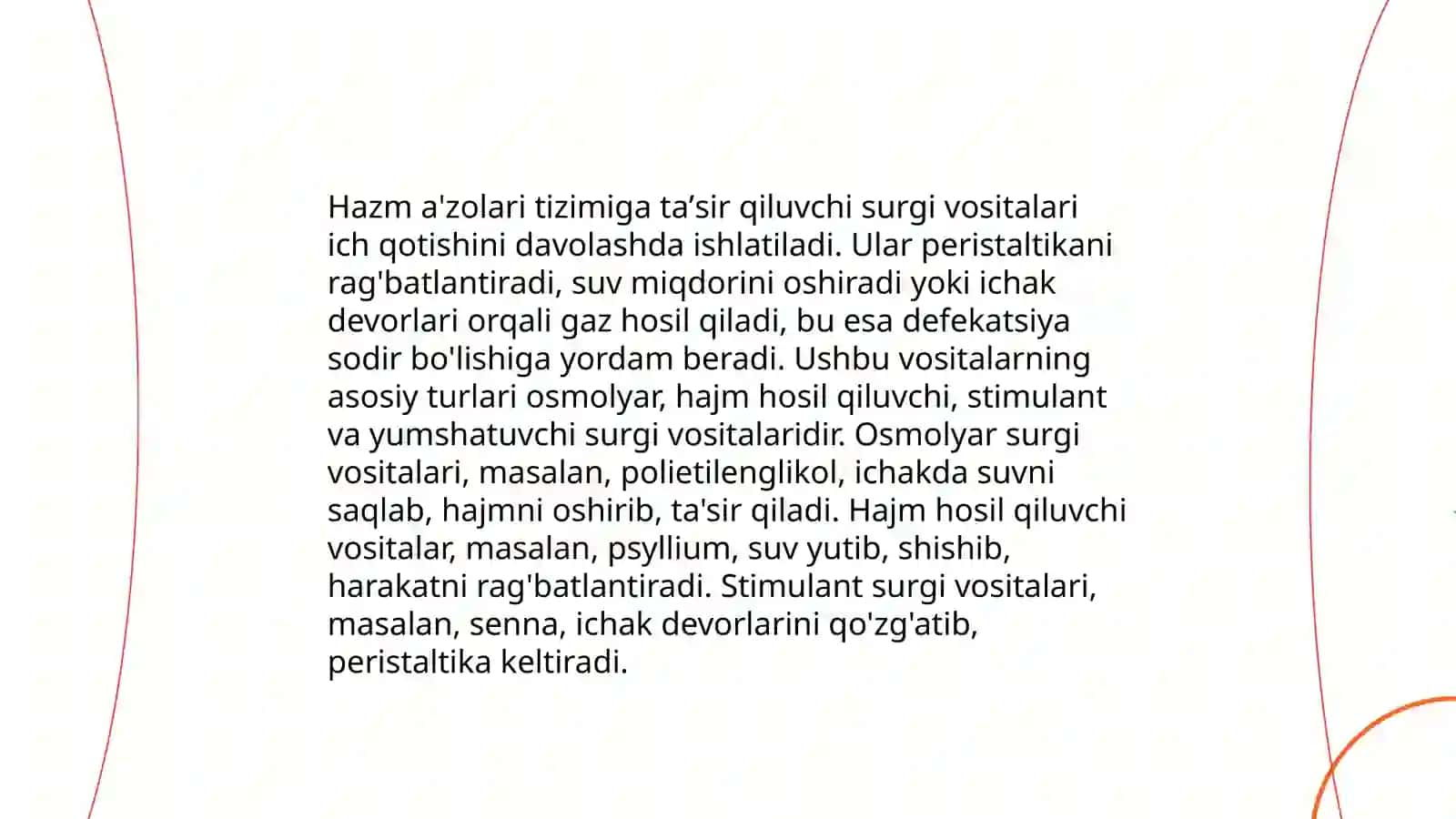Hazm aʼzolari tizimiga taʼsir qiladigan vositalar 4
