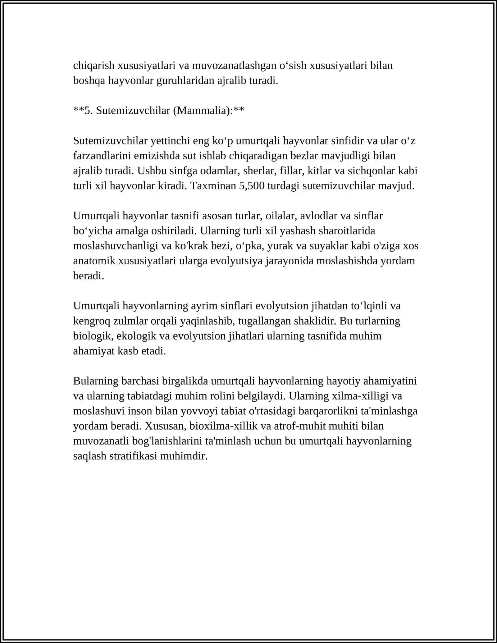 UMURTQALILAR KENJA TIPINING ZAMONAVIY TASNIFI, KELIB CHIQISHI VA EVOLYUTSIYASI 4