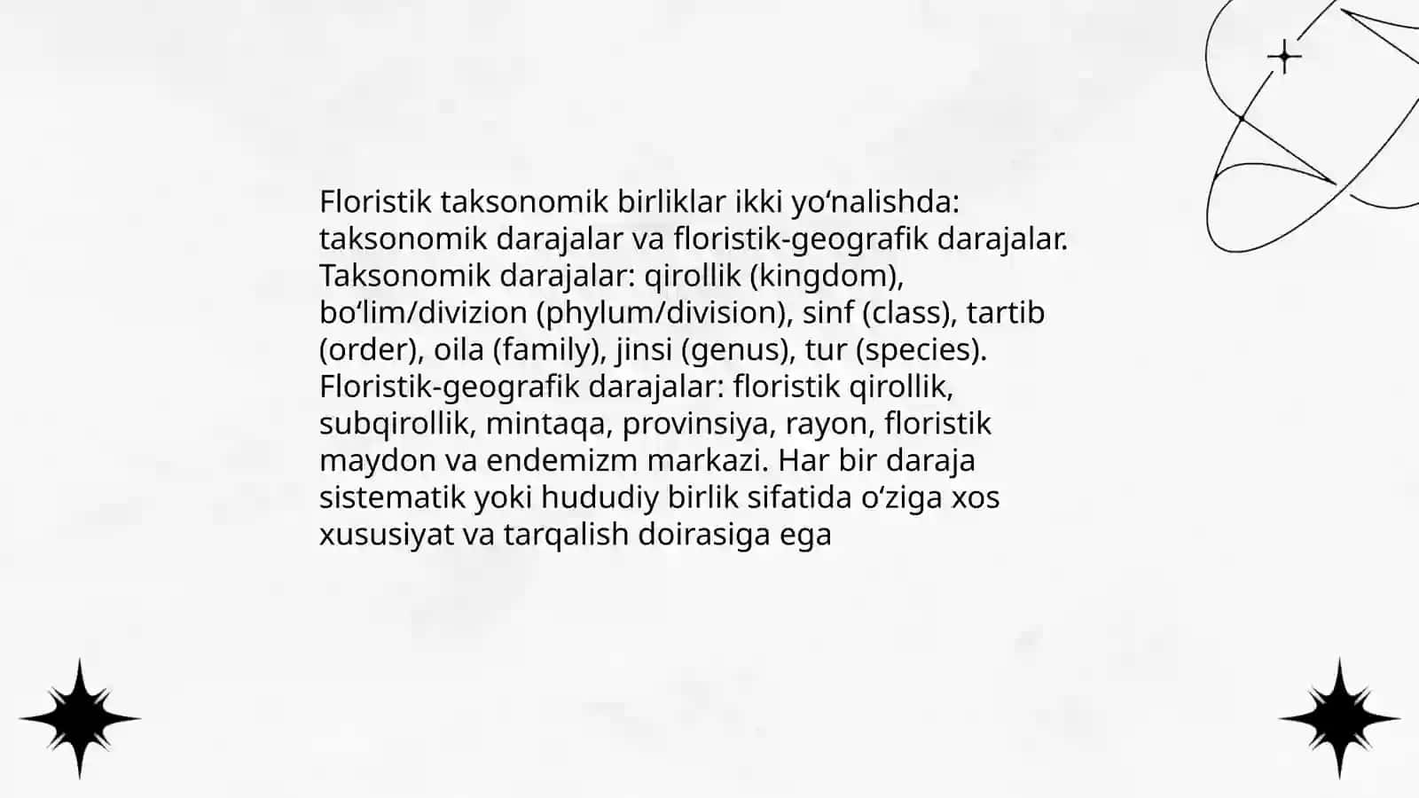 Floristik rayonlashtirish tushunchasi va taksonomik birliklari 4