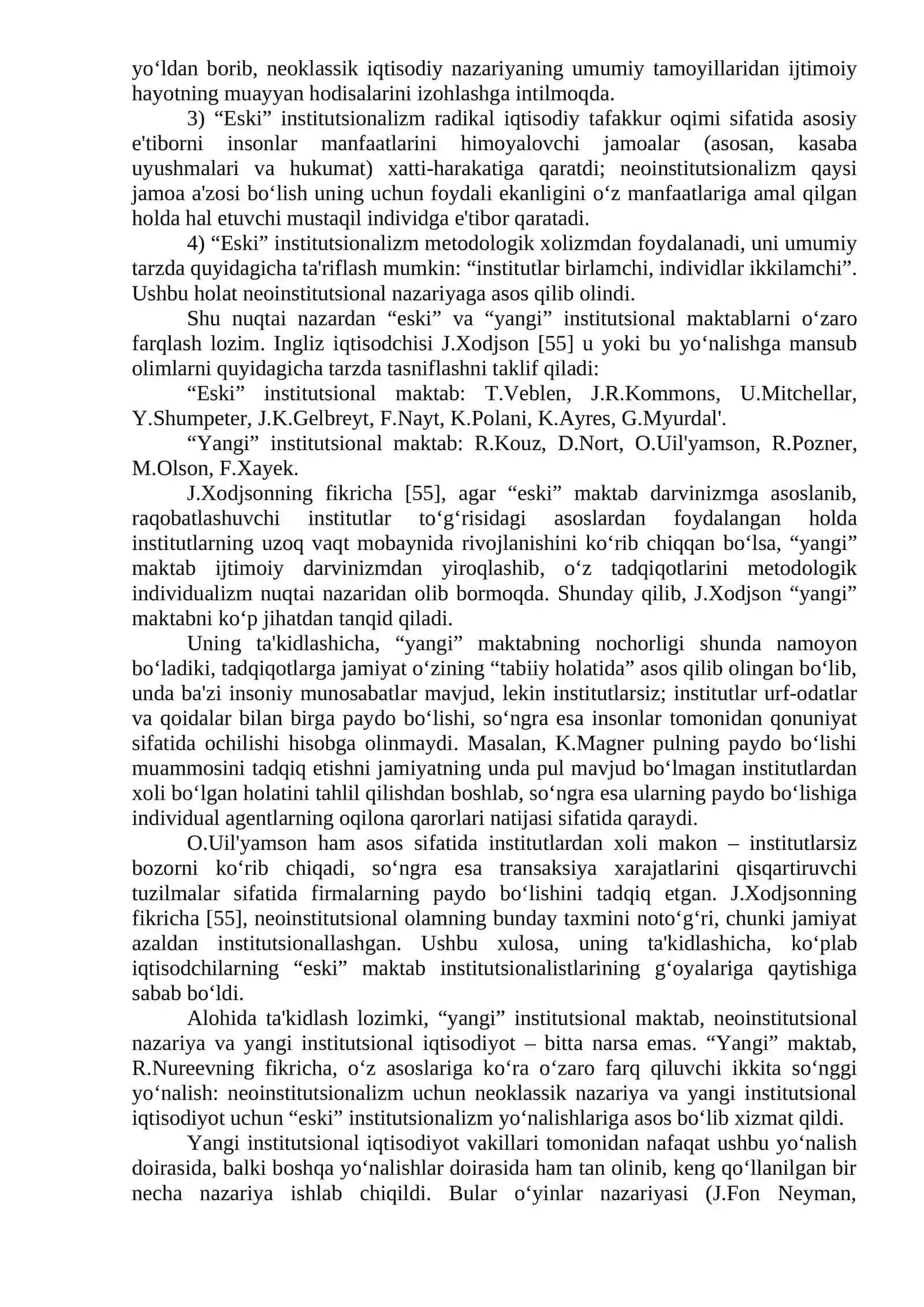 INSTITUTSIONAL IQTISODIYOT FANI PAYDO BO'LISHI, PREDMETI VA RIVOJLANISHI 4