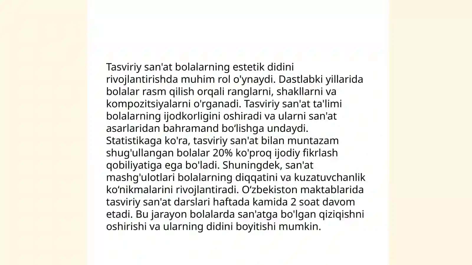 Maktabgacha ta'lim yoshidagi bolalarning badiiy madaniyat asoslarini rivojlantirish 4