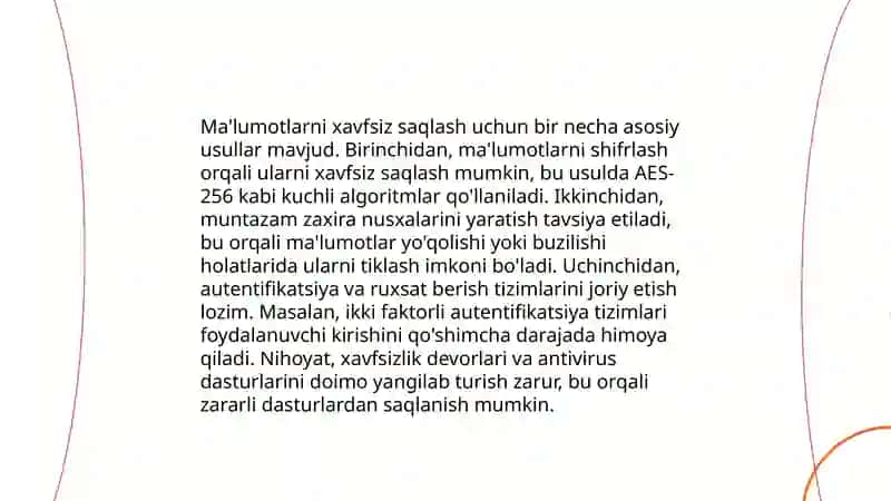 Ma’lumotlar yaxlitligini taminlash usullari 4