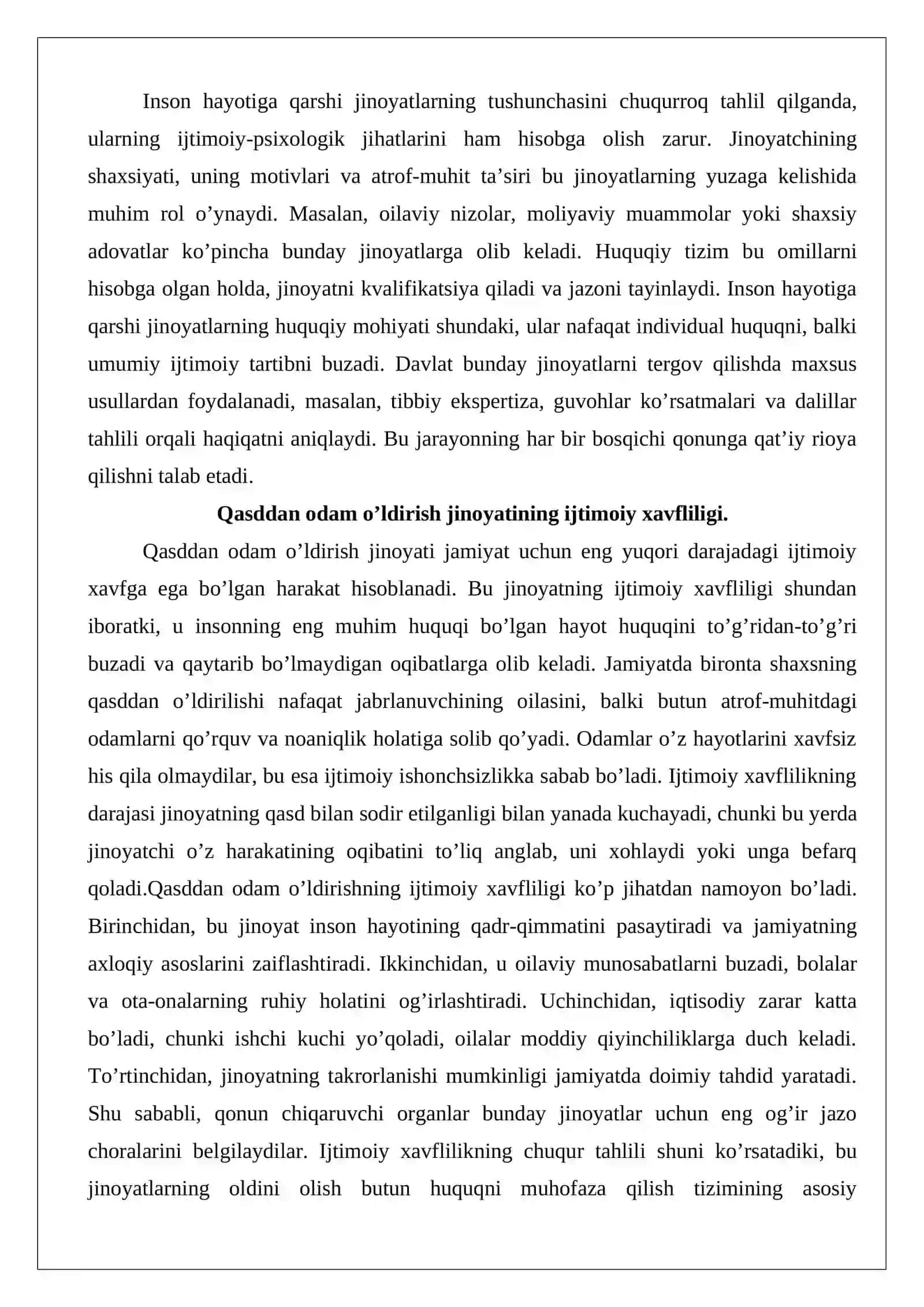 Qasddan odam o’ldirish jinoyatining huquqiy tahlili 4