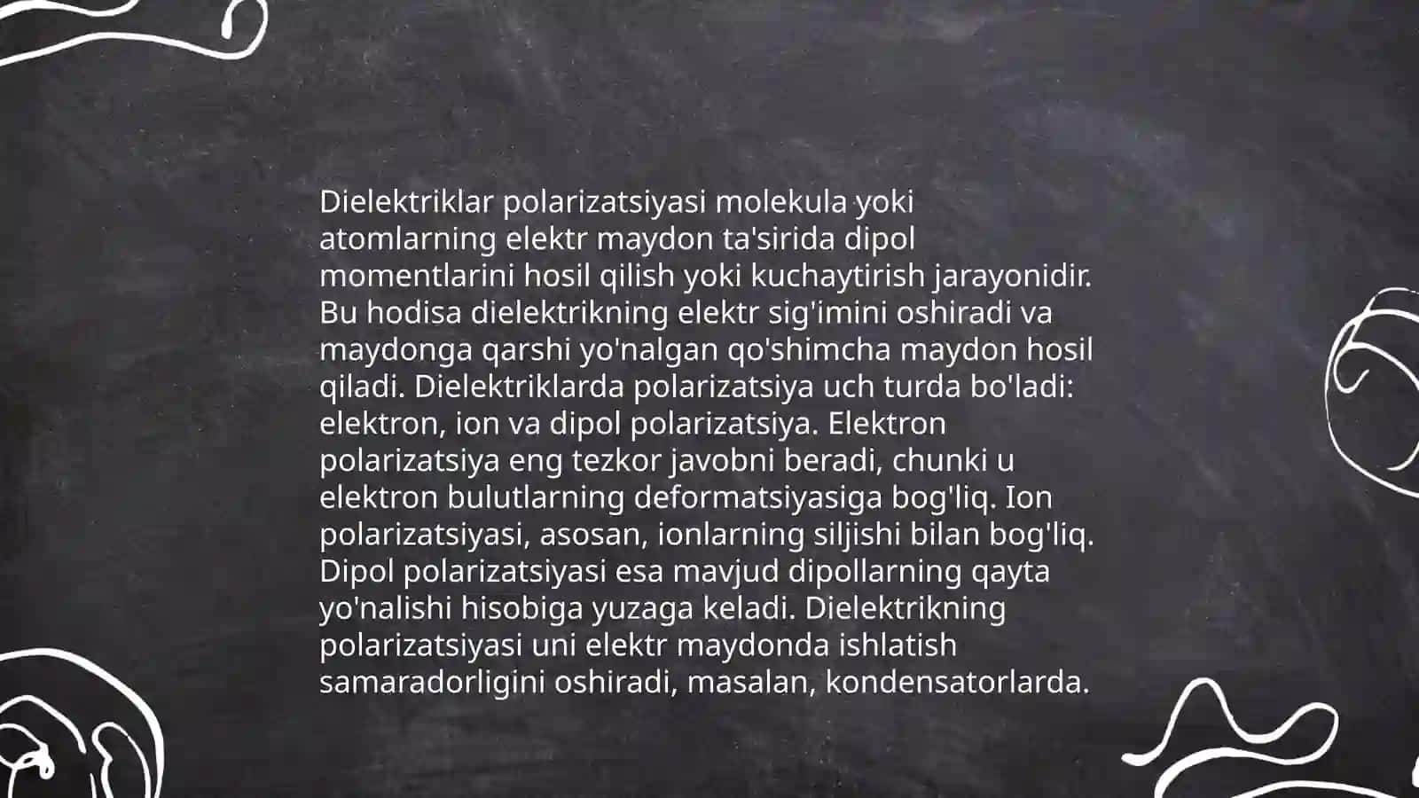 O'tkazgichlar, dielektriklar va yarimo'tkazgichlar 4