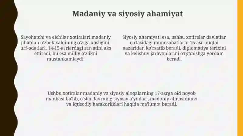 Sayohatchivaelchilarningesdaliklarizaruriysifatida 4