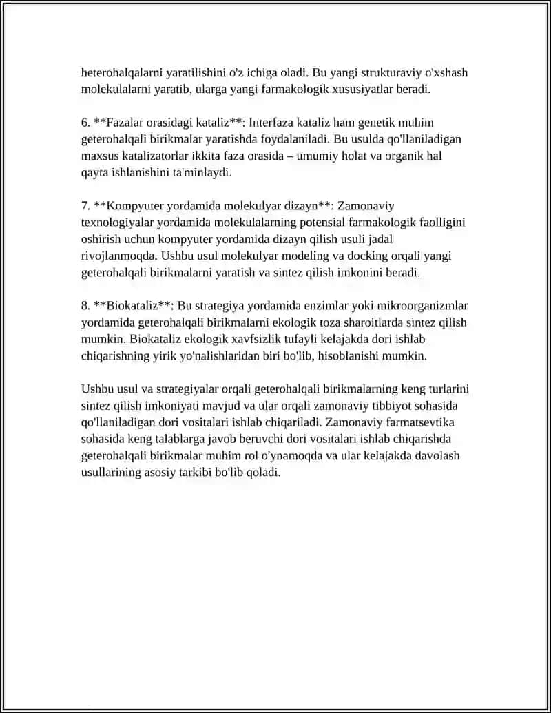 GETEROHALQALIY BIRIKMALAR ASOSIDA ISHLAB CHIQARILADIGAN ZAMONAVIY DORI VOSITALARI 4