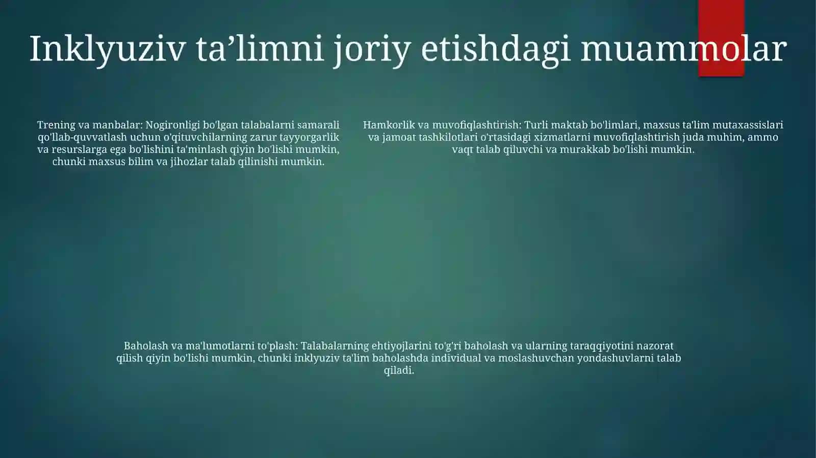 Inklyuziv Talim Modellsei 4