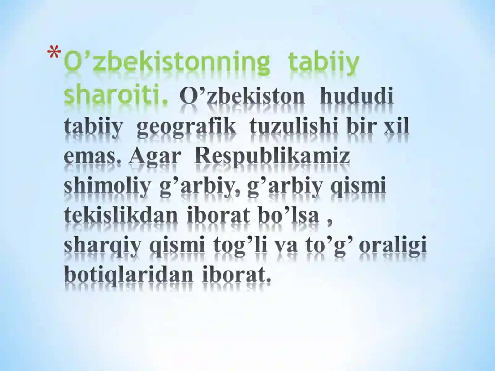 O’zbekistonning tabiiy geografik o’lkalari 4