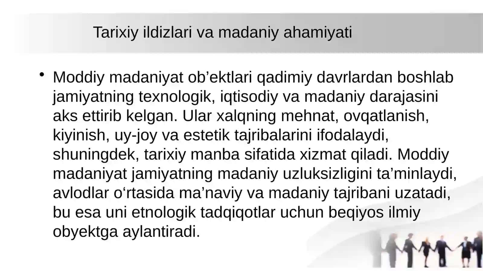 Moddiy madaniyatning etnologik yondashuvda tadqiq etilishi va ahamiyati 4