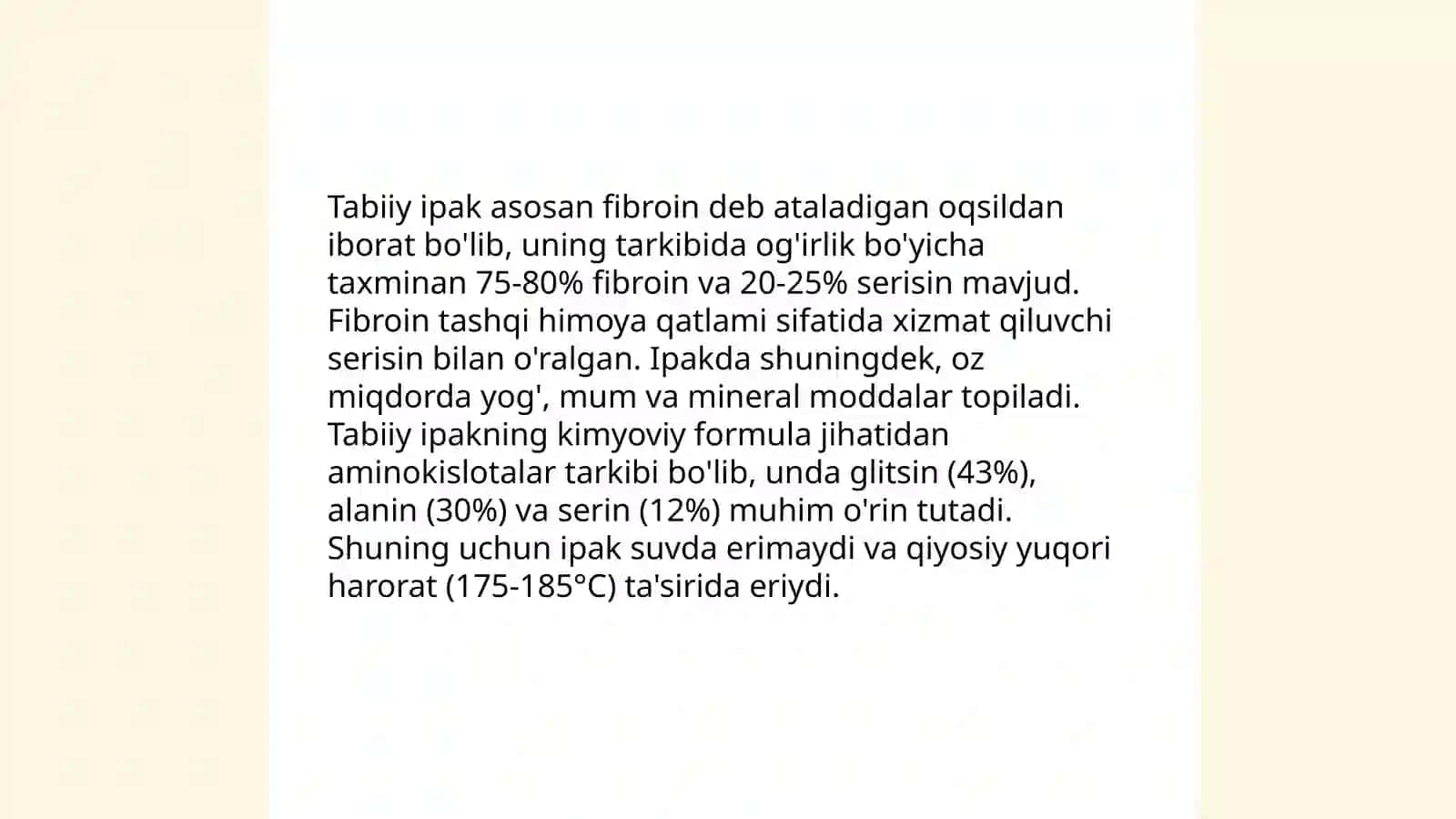 Sellyuloza va tabiiy ipakning polimeraonologik oʻzgarishlari 4