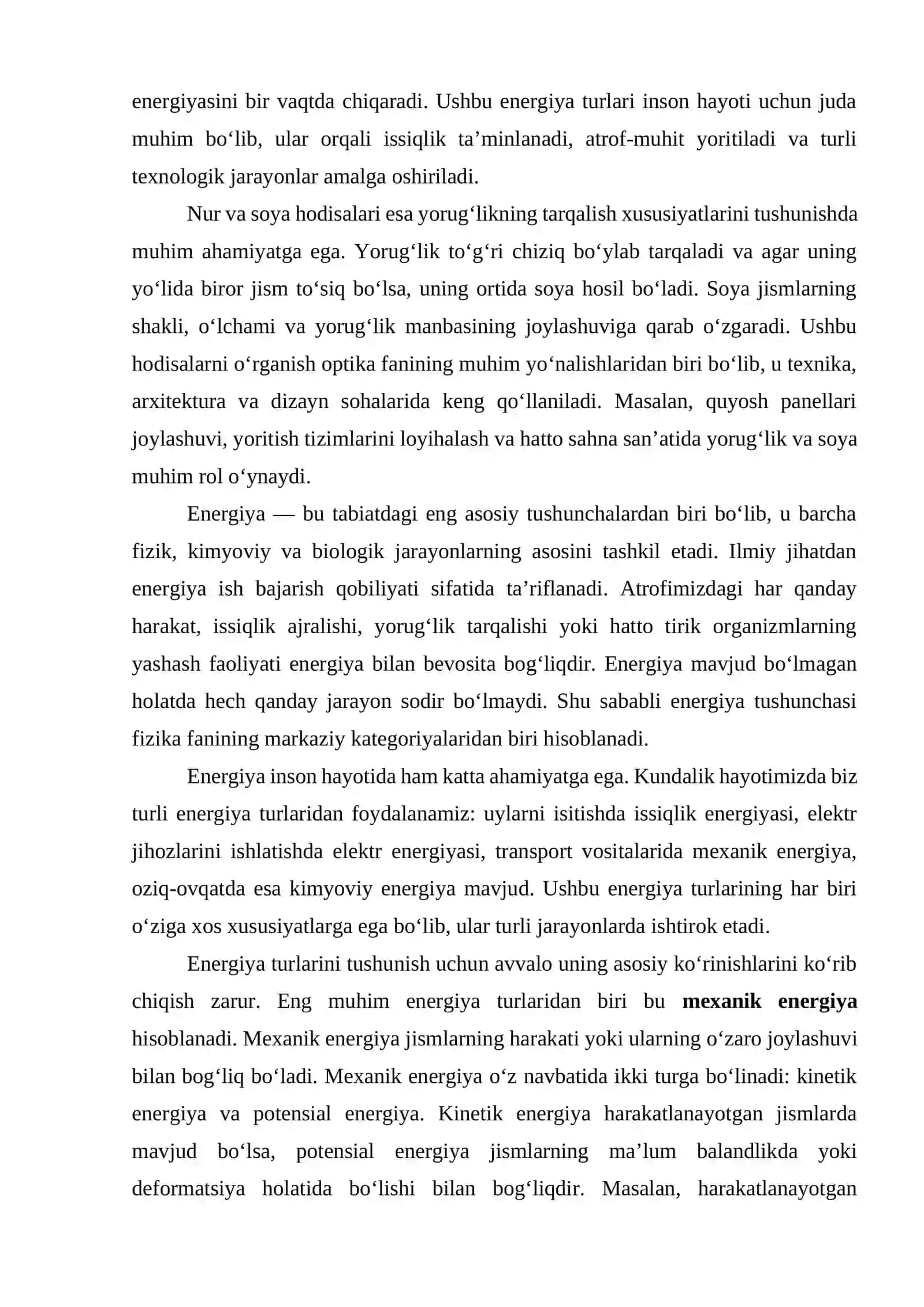 ENERGIYA VA UNING TURLARI 4