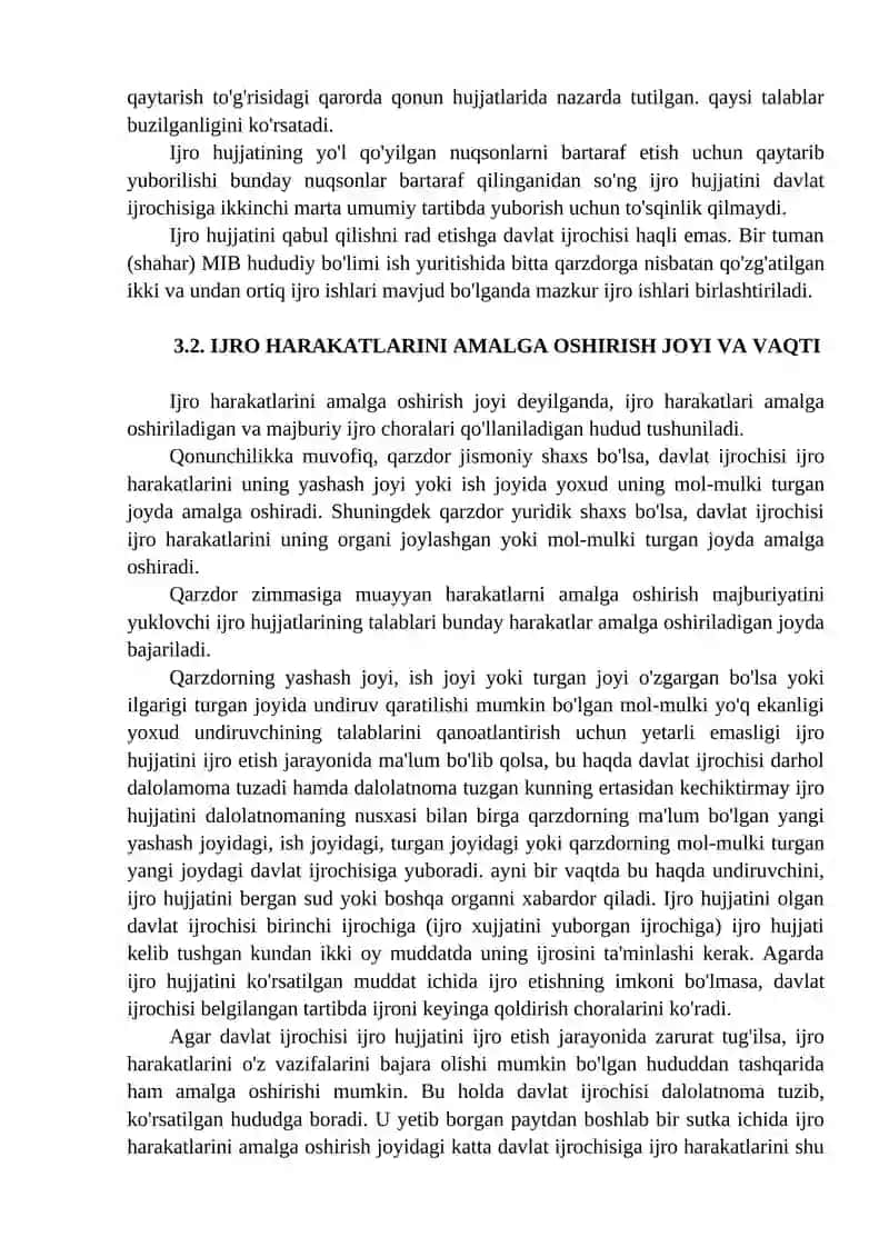 Ijro harakatlarini amalga oshirishning umumiy shartlari 4