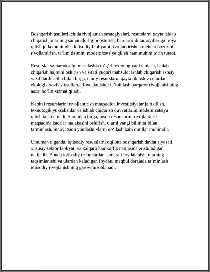 IQTISODIY RESURSLAR VA ULARDAN OQILONA FOYDALANISH 4