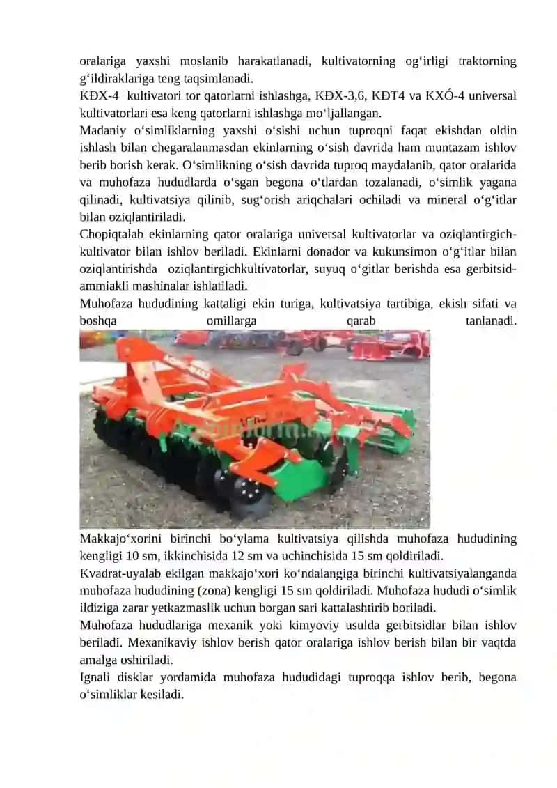 Qator oraliqqa ishlov beruvchi kultivator-oziqlantirgichlar 4