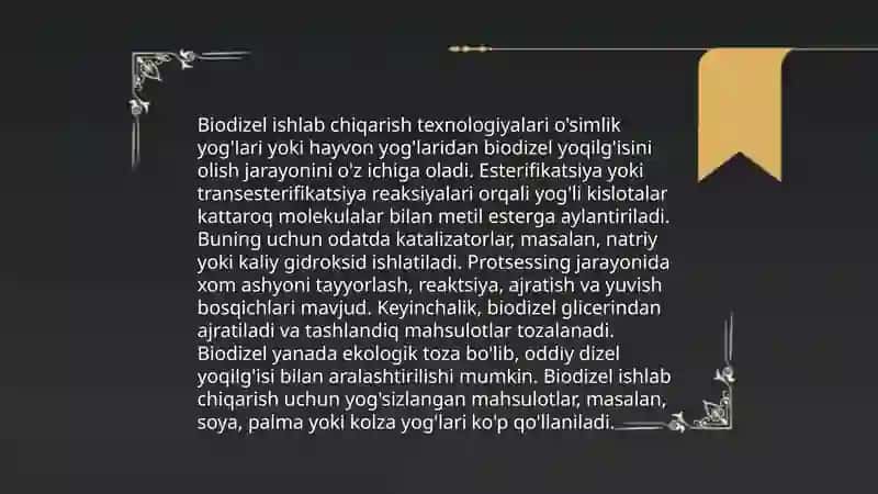 Bioyoqilg'i sifatini o'rganish 4