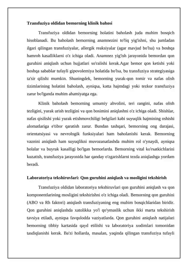 Qon va suyuqlik quyish tibbiyot amaliyotida hayotni saqlab qolish 4