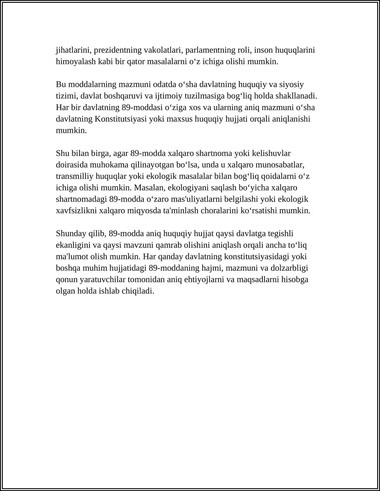 O’ZBEKISTON RESPUBLIKASI JINOYAT KODEKSI 89-MODDA HAQIDA SLAYD 4