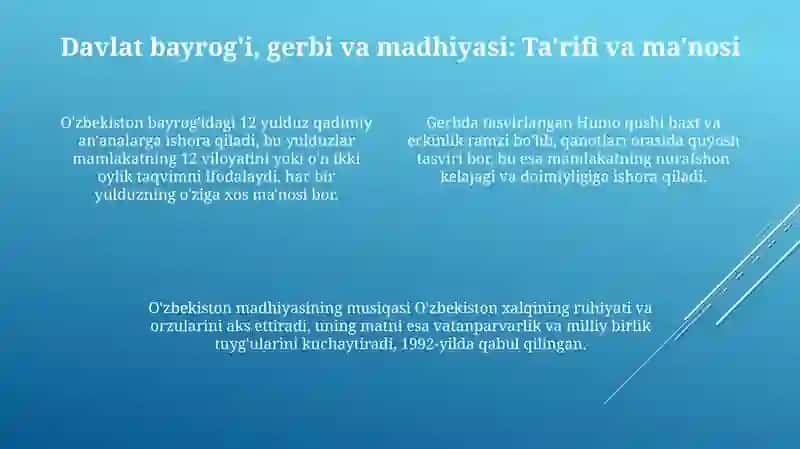 O'zbekiston Respublikasi Davlat Ramzlari 4