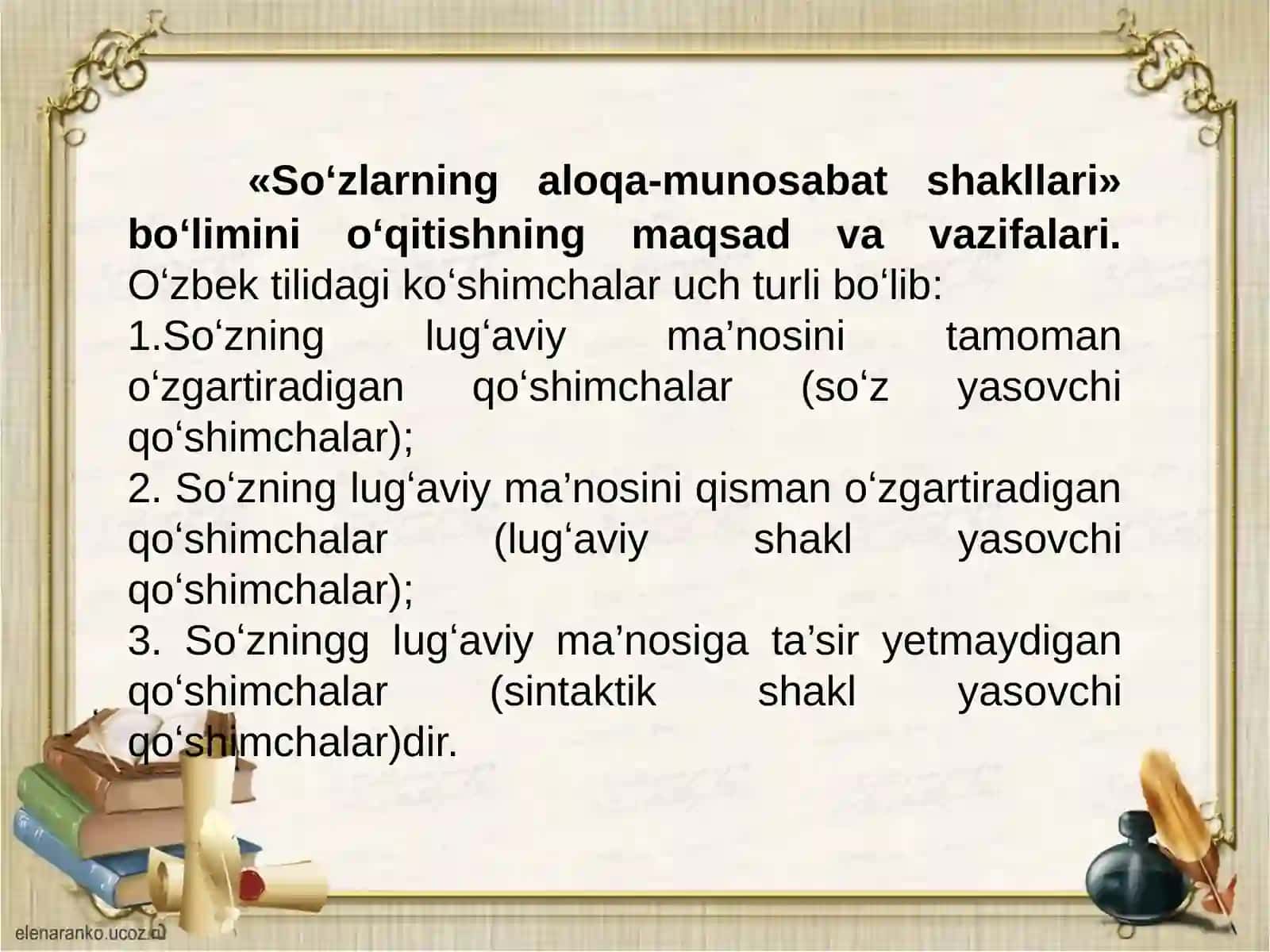 Morfemikava soʻzyasalishiboʻlimlarinioʻqitishmetodikasi 4