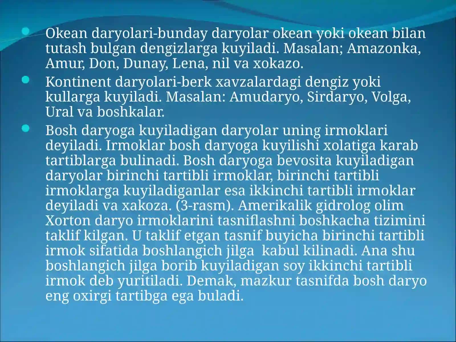 YER USTI SUVLARI. DARYOLAR, KO`LLAR VA SUV OMBORLARI 4