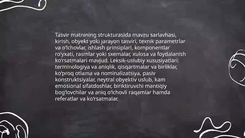 Matn tiplari tasvir hikoya mulohaza(mutaxassislikka oid manbalar misolida 4