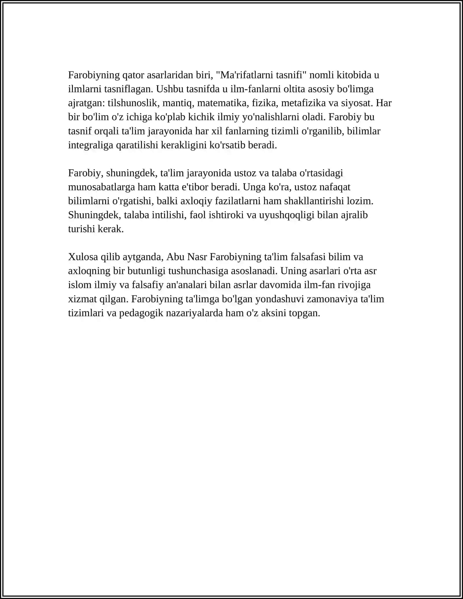 ABU NASR FOROBIYNING PEDAGOGIK GʻOYALARI 4