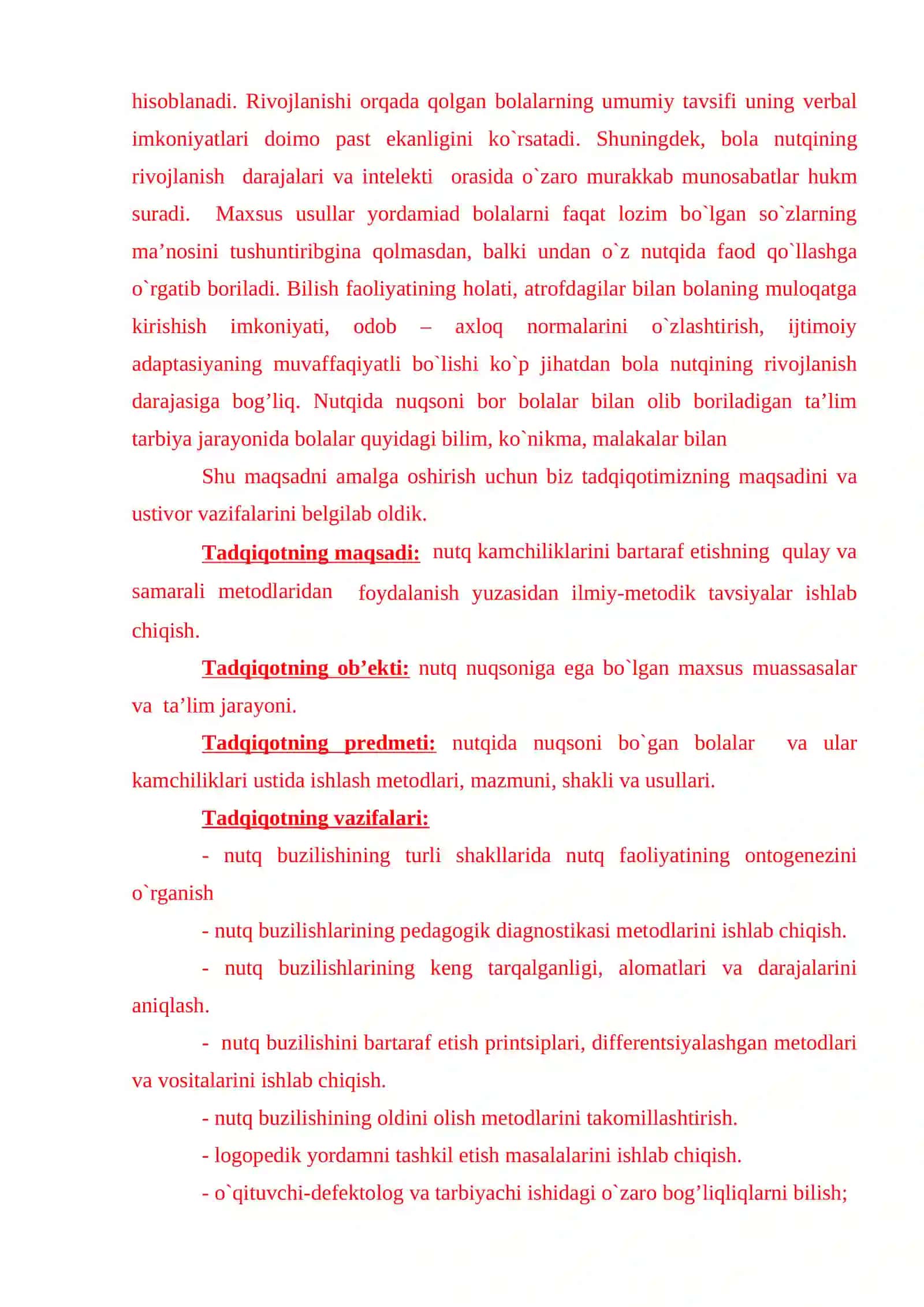 NUTQ KAMCHILIKLARINI BARTARAF ETISHDA DIFFERENSIALLASHGAN METODLARNI TANLASH USULLARI 4