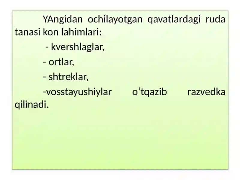 Ekspluatatsiya davrida razvedka qilish varuda tarkibining tahlili 4