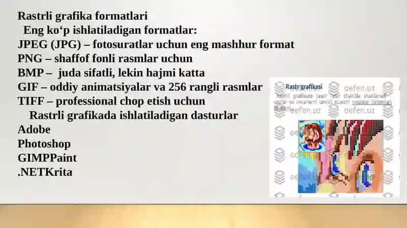 Rastirli va vektorli grafika formatlari 4