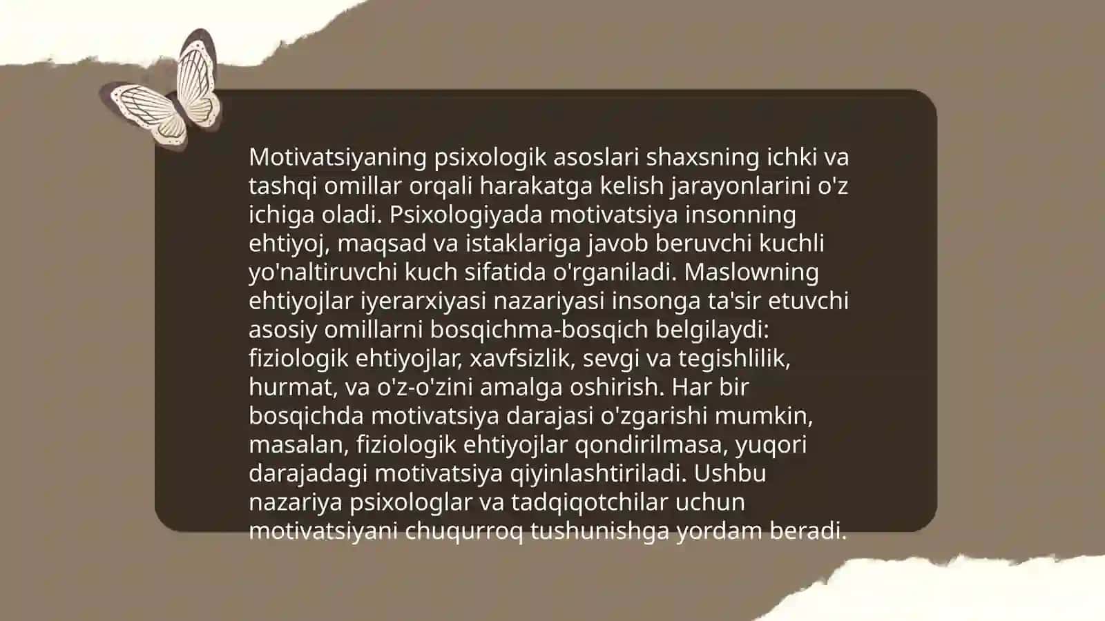 Motiv va motivatsiya tushunchalari 4