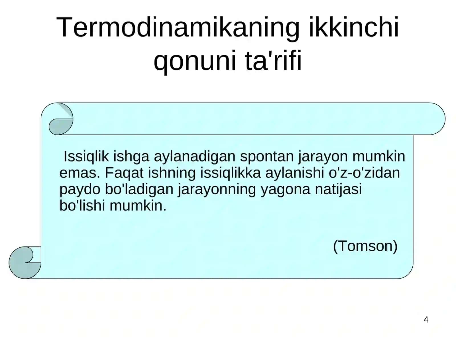 Termodinamikaning ikkinchi qonuni 4