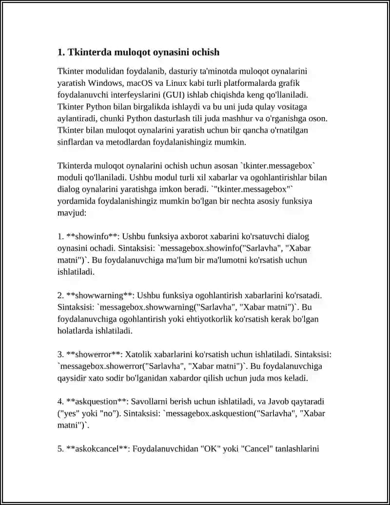Tkinterda muloqot oynasi Windows: Xabarlar qutisi, Fayl dialogi va ranglar dialogi 4