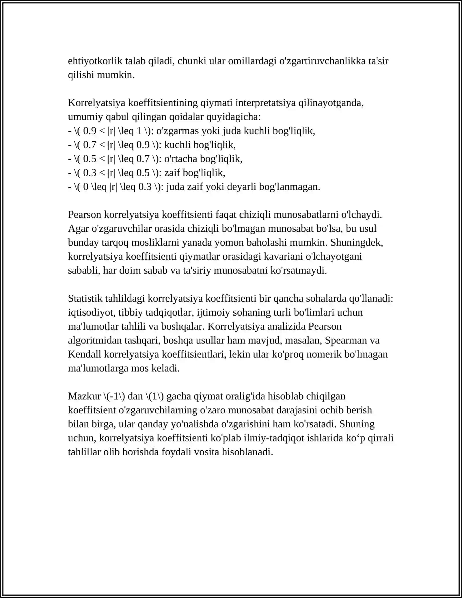 KORRELYASIYA KKFFITSIENTINI AMALDA QULLANILISHI 4
