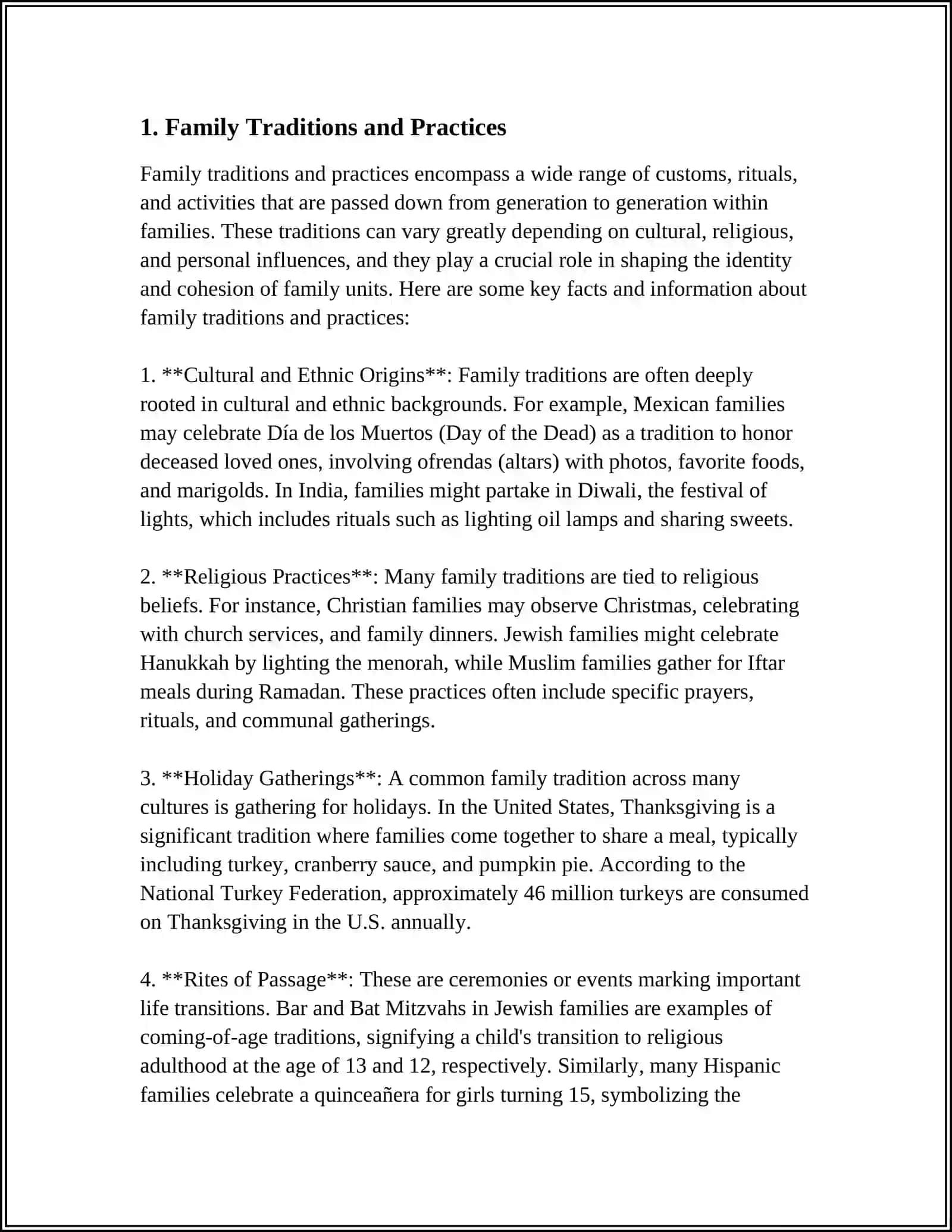 Family Traditions and Practices 4