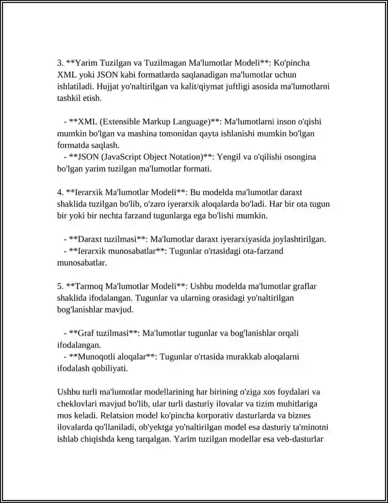 RELYATSION MA'LUMOT MODELI 4