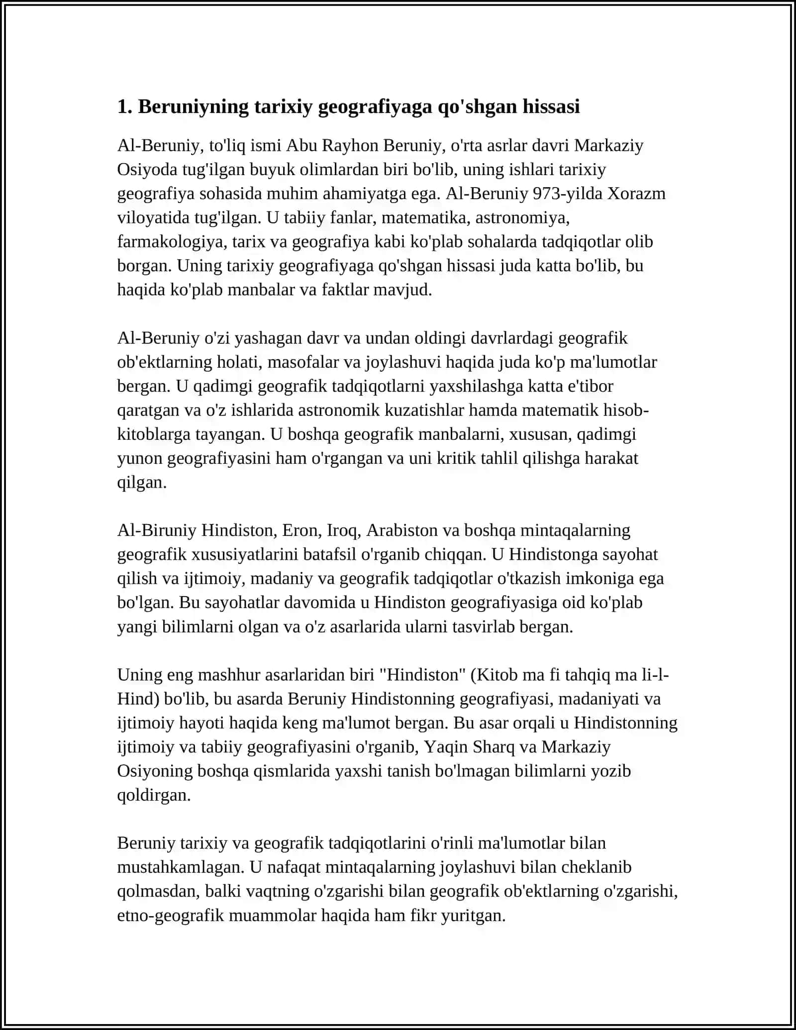 ABU RAYHON BERUNIY ASARLARIDA TARIXIY GEOGRAFIK FIKRLAR TASNIFI 4