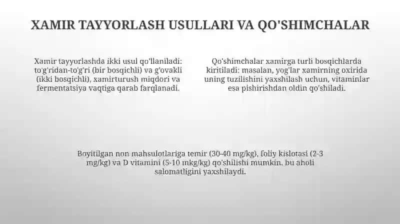 Boyitilgan baton mahsulotlarini ishlab chiqarishning texnologik jarayonlari 4