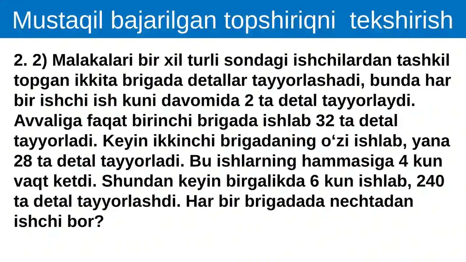Algebra misollar 4