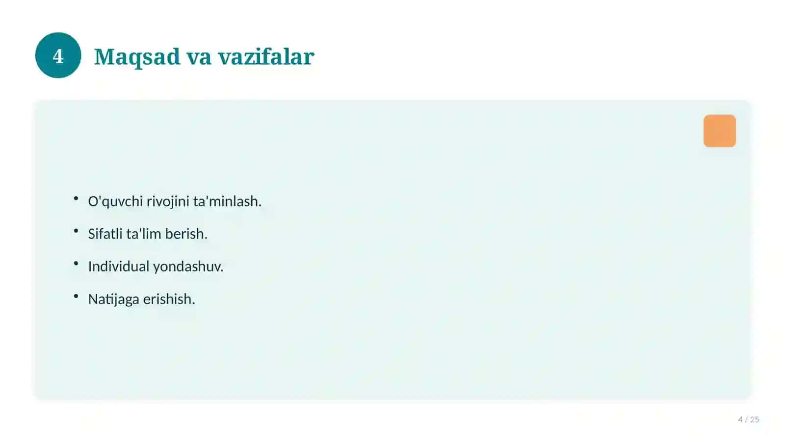 Pedagogik amaliyot hisoboti (namuna) 4