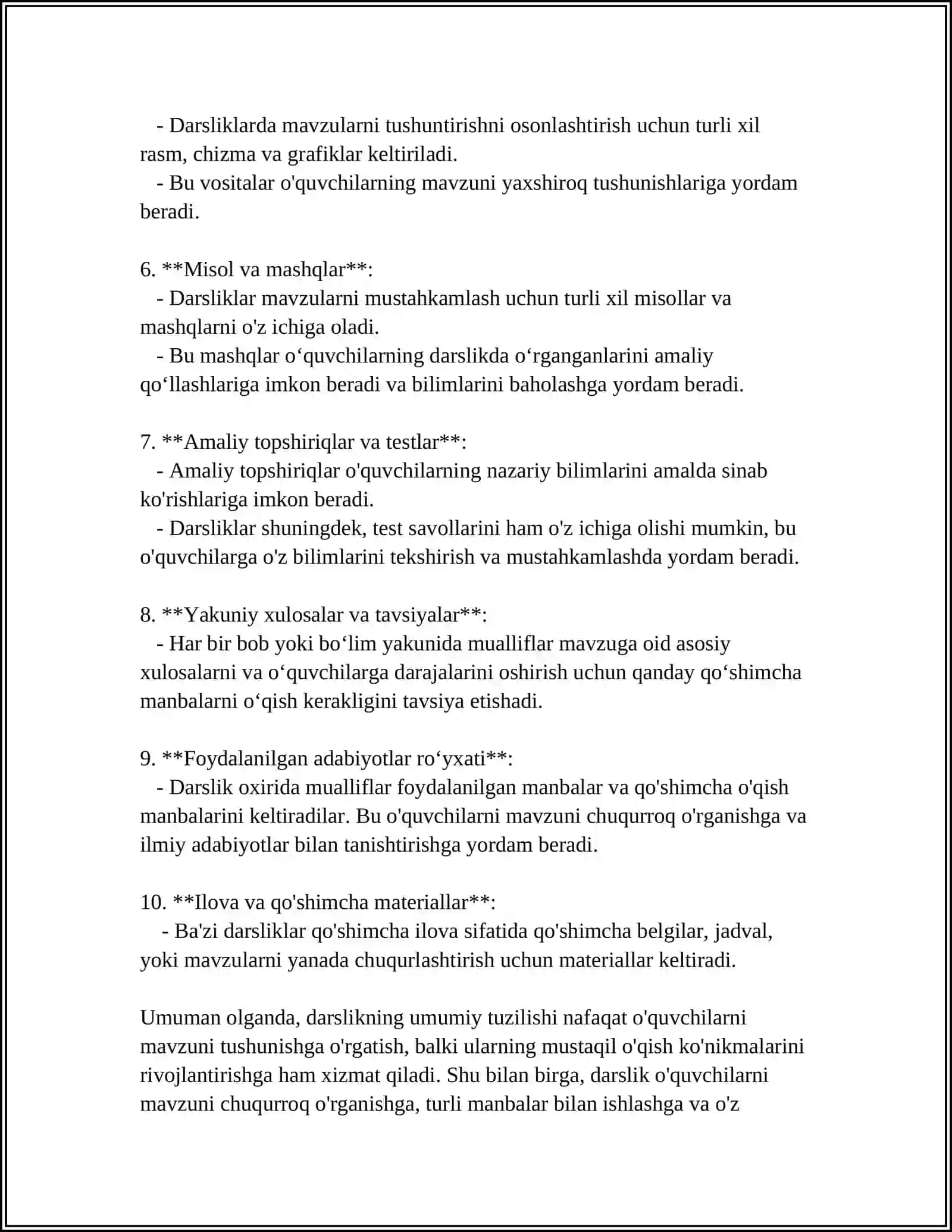 4-SINF "TABIIY FANLAR" DARSLIGINI TAHLIL QILISH VA TAQRIZ YOZISH 4