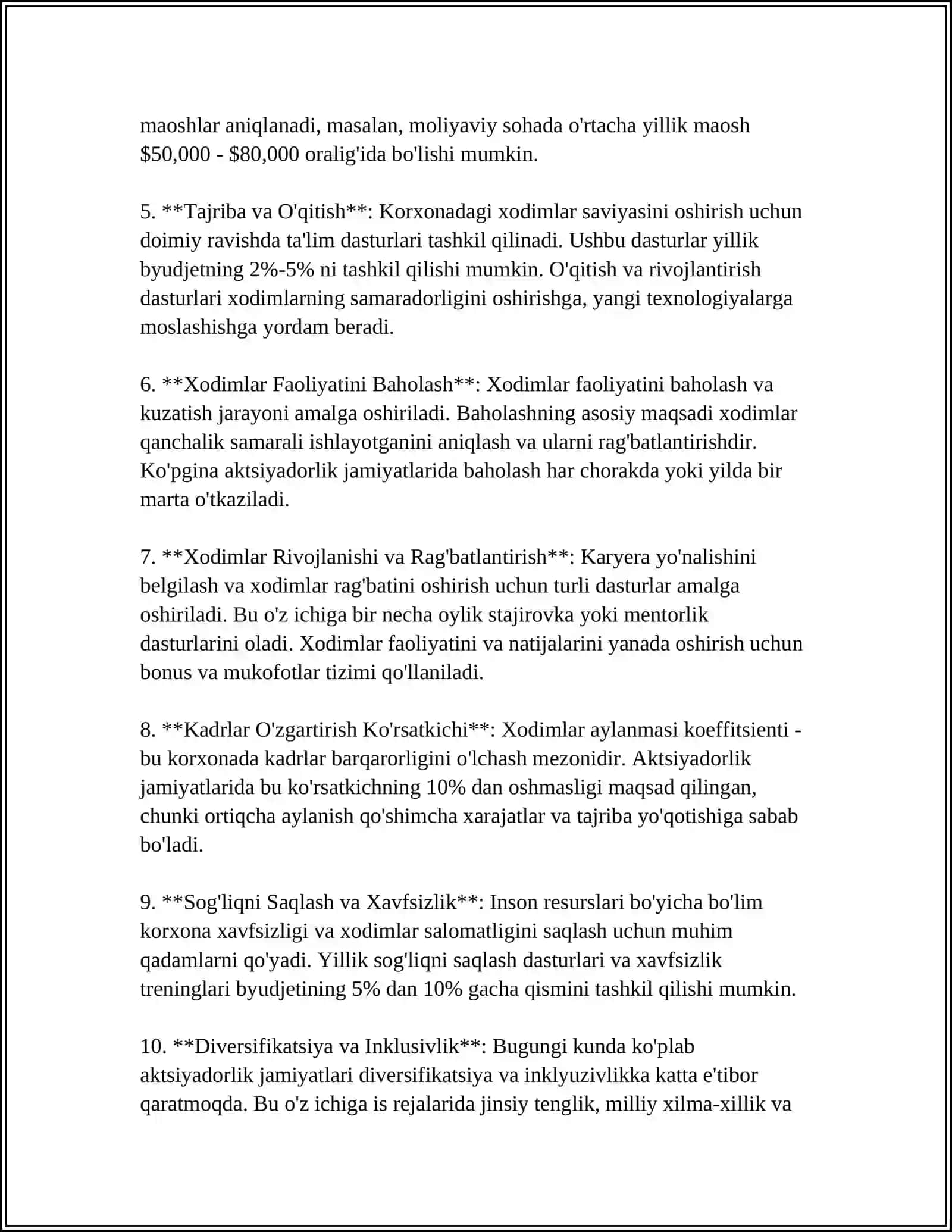 AKTSIYADORLIK JAMIYATLARIDA INSON RESURSLARINI XIZMAT-KASB JIHATIDAN KOʻTARILISHINI BOSHQARISH TIZIMI 4