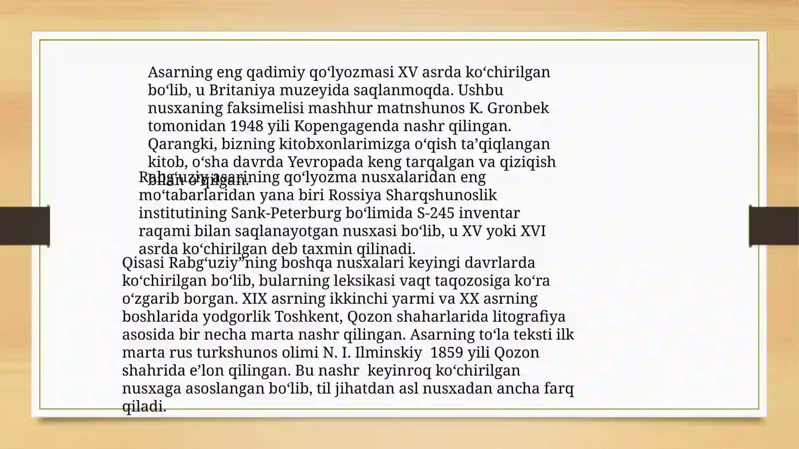 "Qissasi Rabgʻuziy" dagi arxaizmlar 4