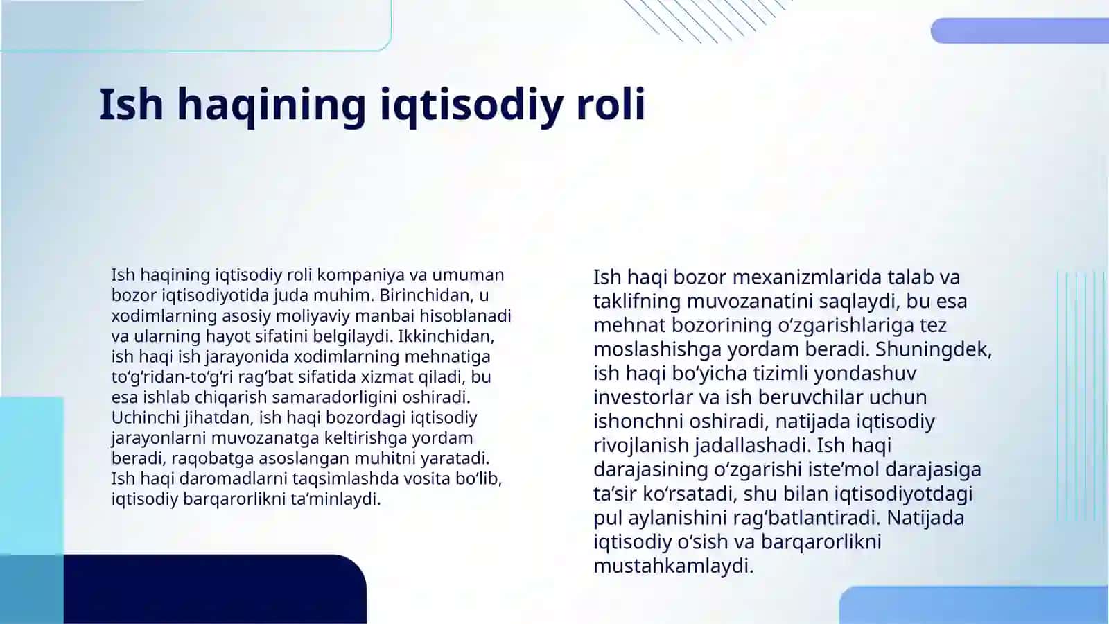 BOZOR IQTISODIYOTI SHAROITIDA XODIMLARNING ISH HAQI: FUNKSIYALARI, ELEMENTLARI VA UNI TASHKIL ETISH TAMOYILLARI 4
