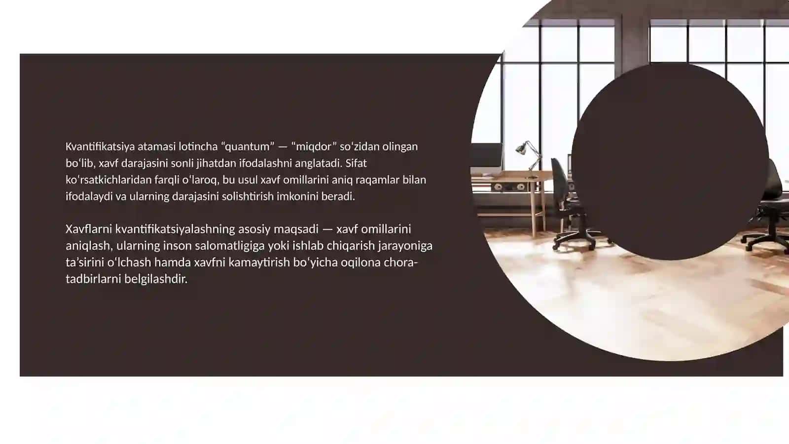 Xavflarni kvantifikatsiyalashning sonli, balli va boshqa uslublarini tahlil qilish 4