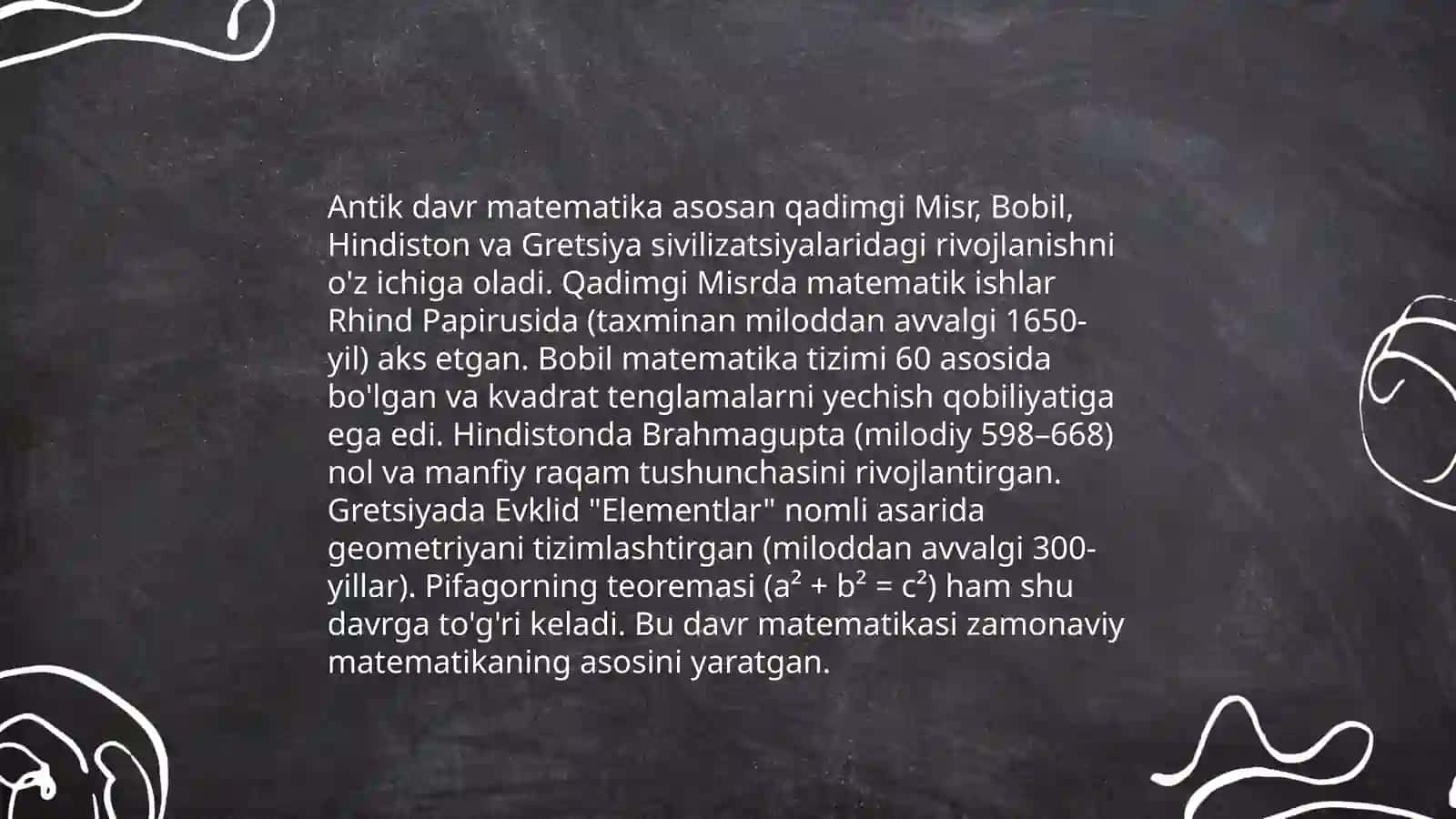 Matematikaning fan va o'quv predmeti sifatidagi taraqqiyot bosqichlari 4