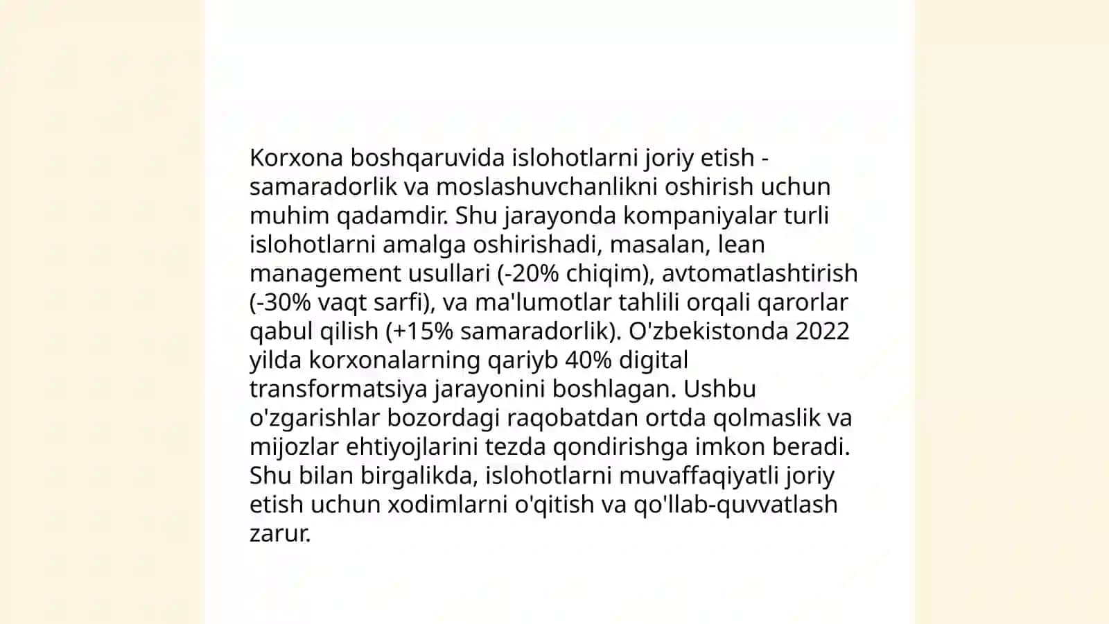 Islohotlarni davom ettirish va chuqurlashtirish sharoitida korxonaning iqtisodiy barqarorligini ta’minlash asoslari 4