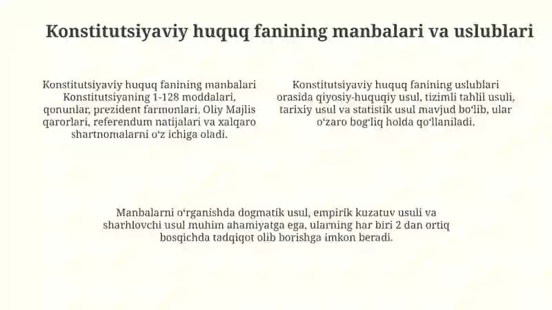 Konstitutsiyaviy huquq fanining predmeti va tushunchasi 4